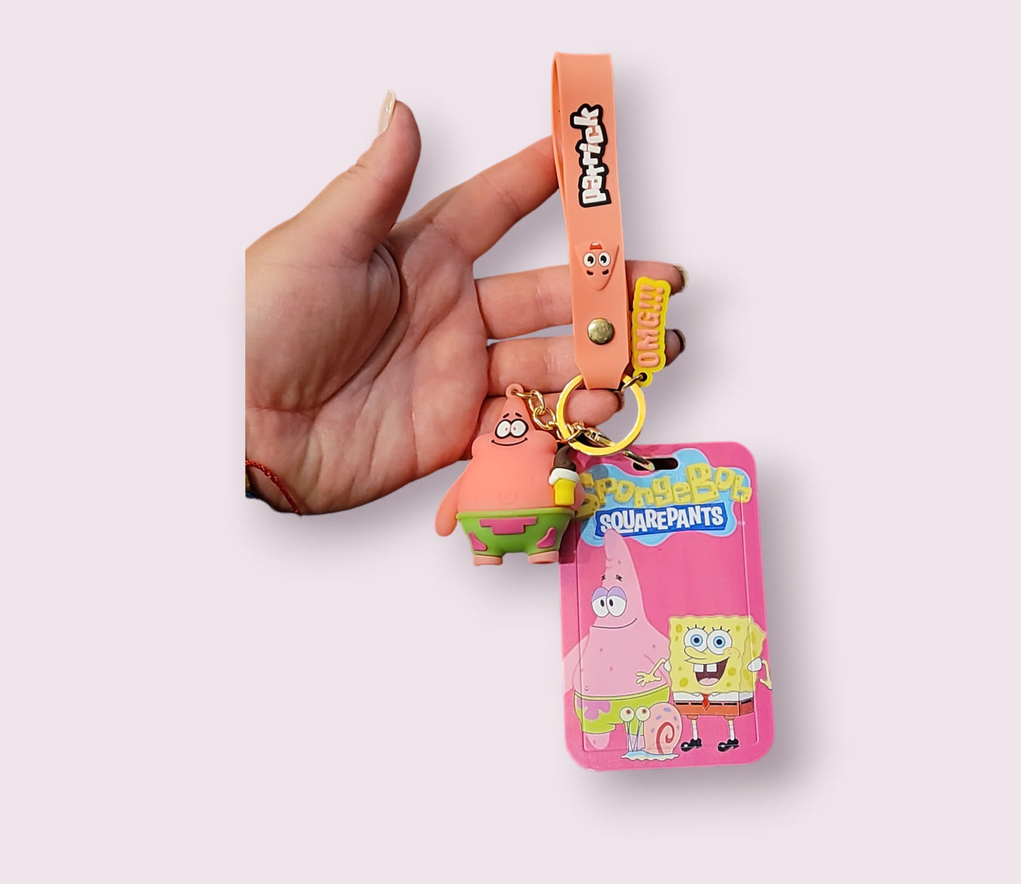 Patrick Star keychain and ID holder