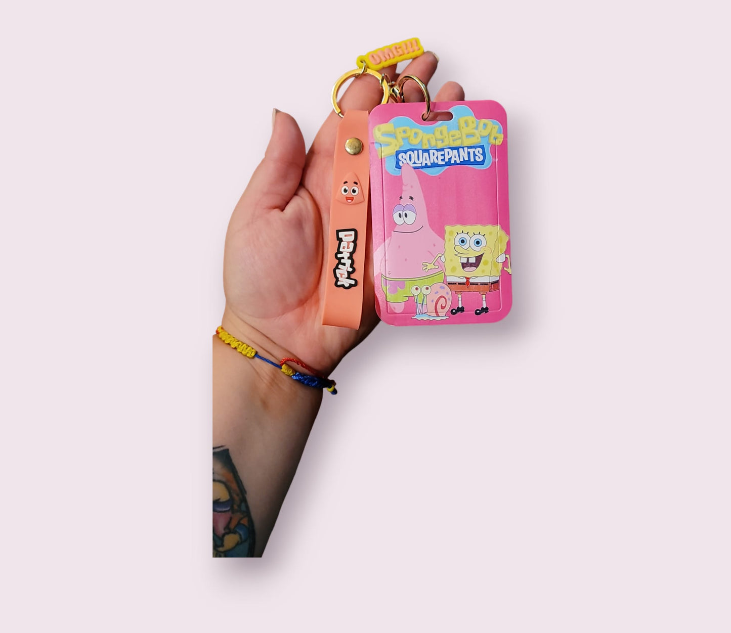 Patrick Star keychain and ID holder