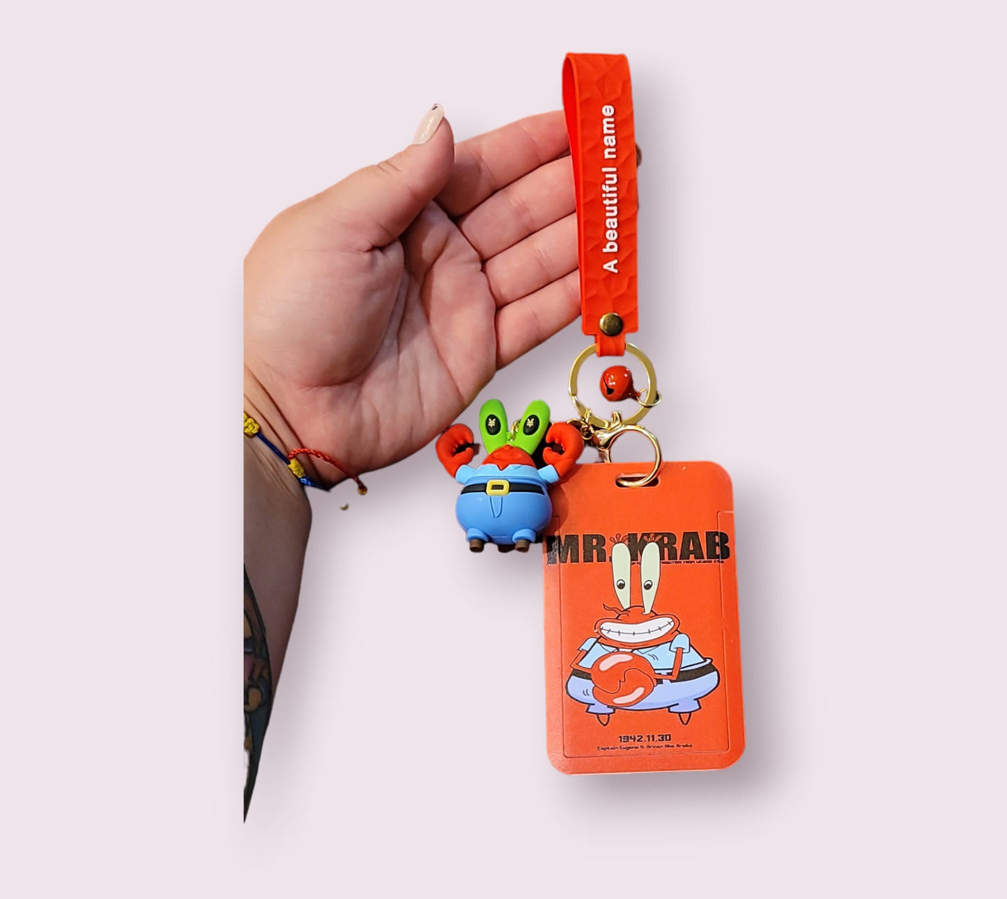 Mr. krabs keychain and ID holder