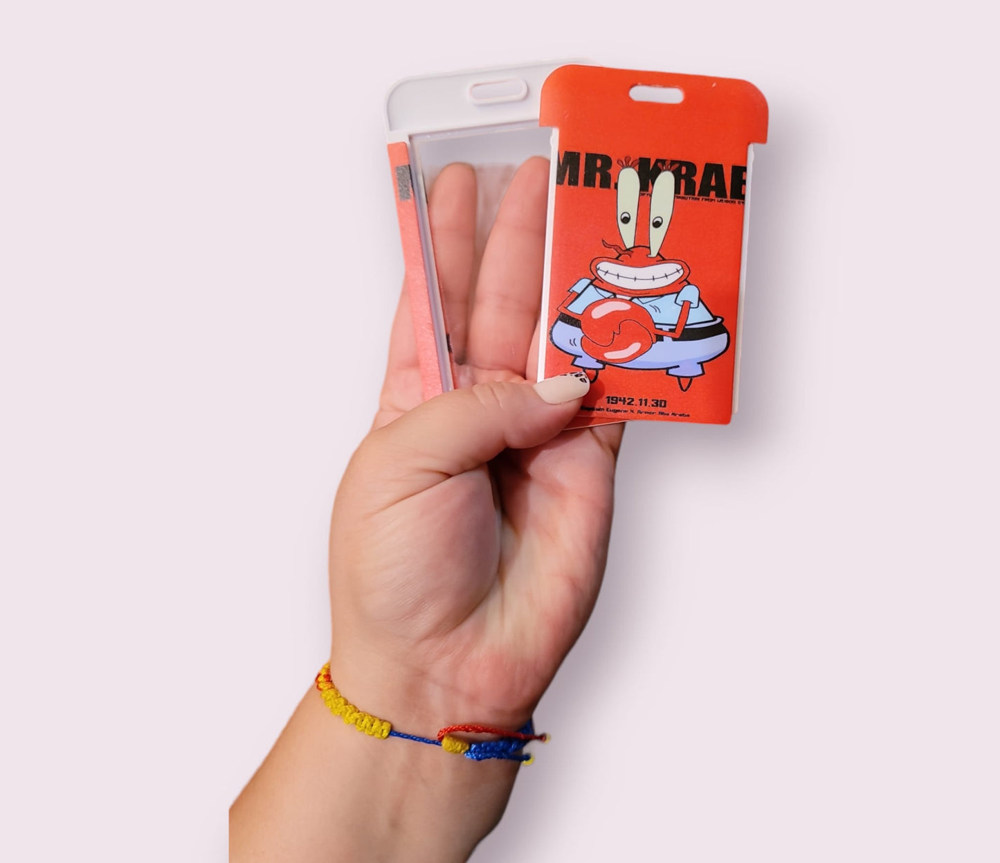 Mr. krabs keychain and ID holder