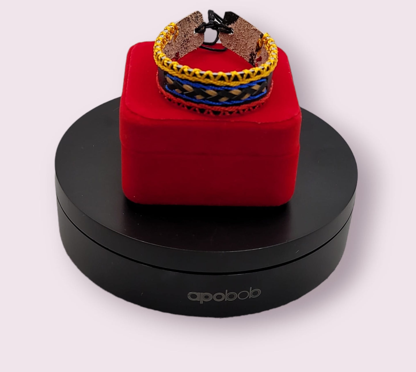 Style 2 Colombian Flag Leather and String Bracelet