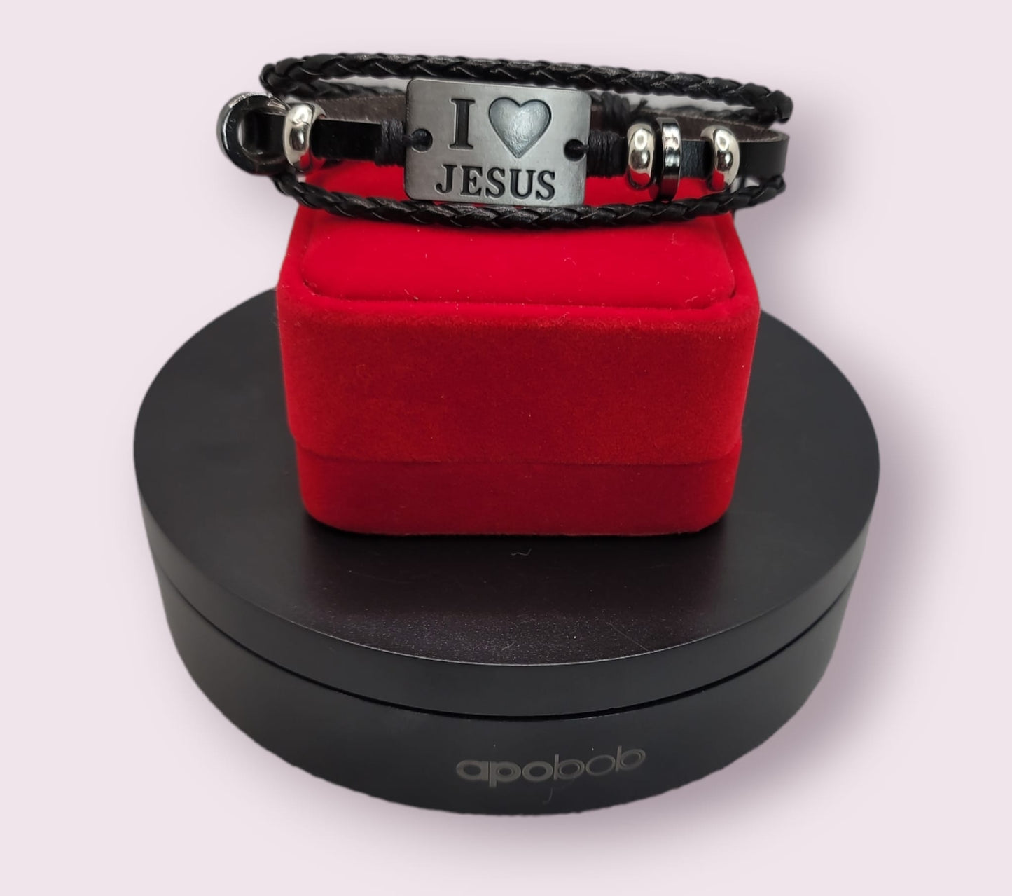 I love Jesus Leather and Metal Adjustable Bracelet.