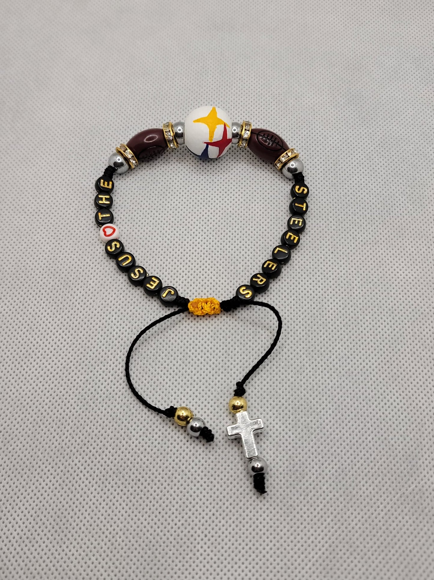 Jesus loves the Steelers Rosary and Decennary set