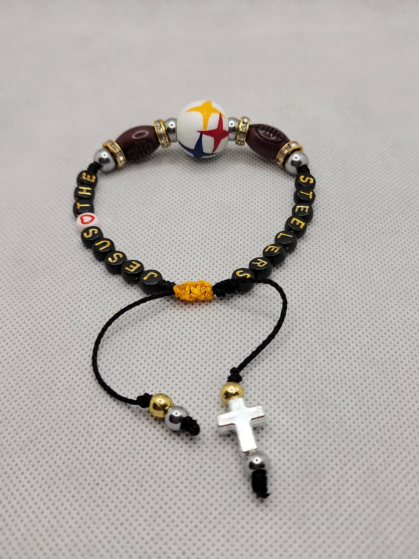 Jesus loves the Steelers Rosary and Decennary set