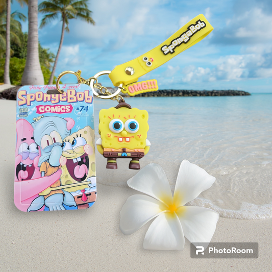 Spongebob Keychain and ID holder