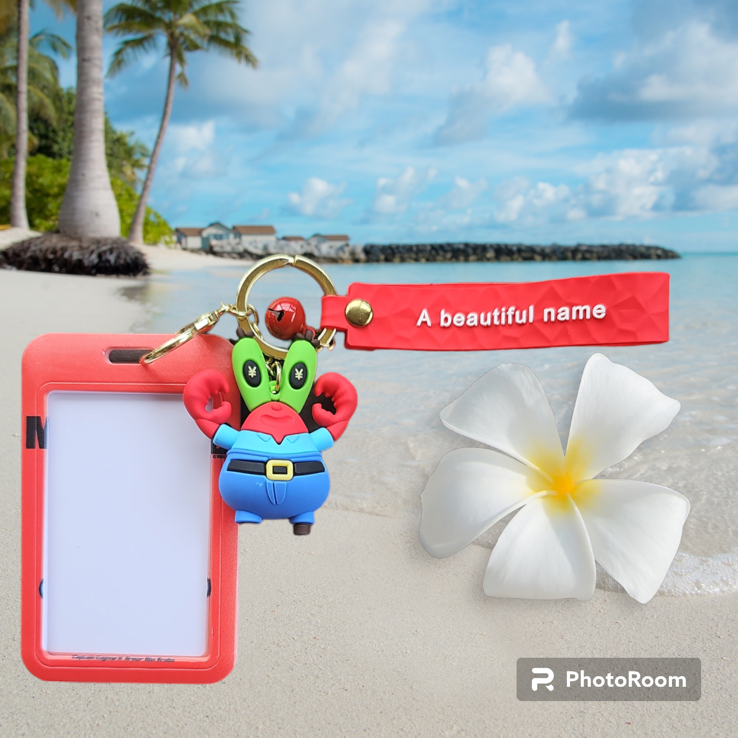 Mr. krabs keychain and ID holder