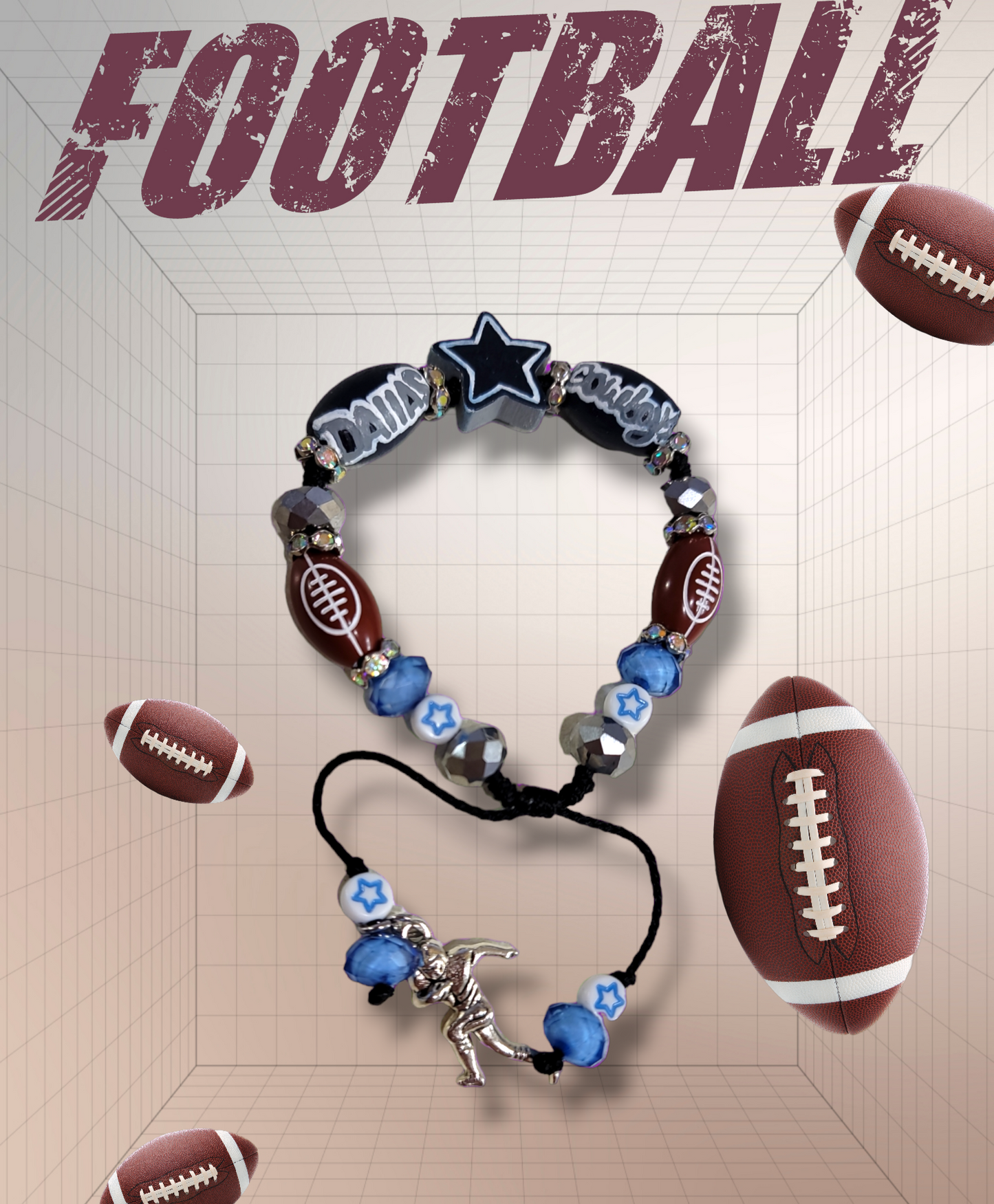 Dallas Cowboys star fan bracelet