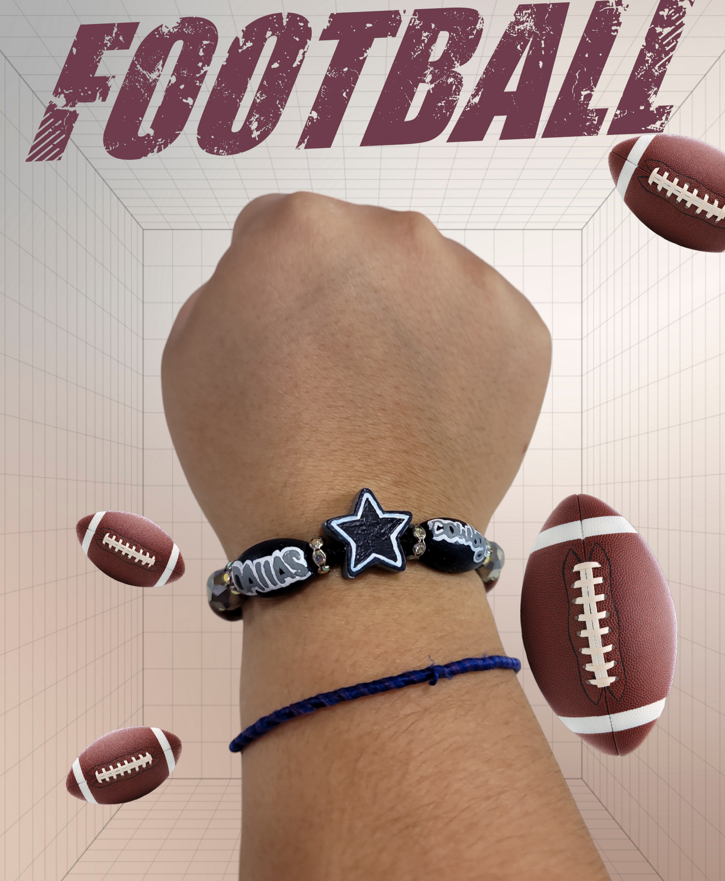 Dallas Cowboys star fan bracelet