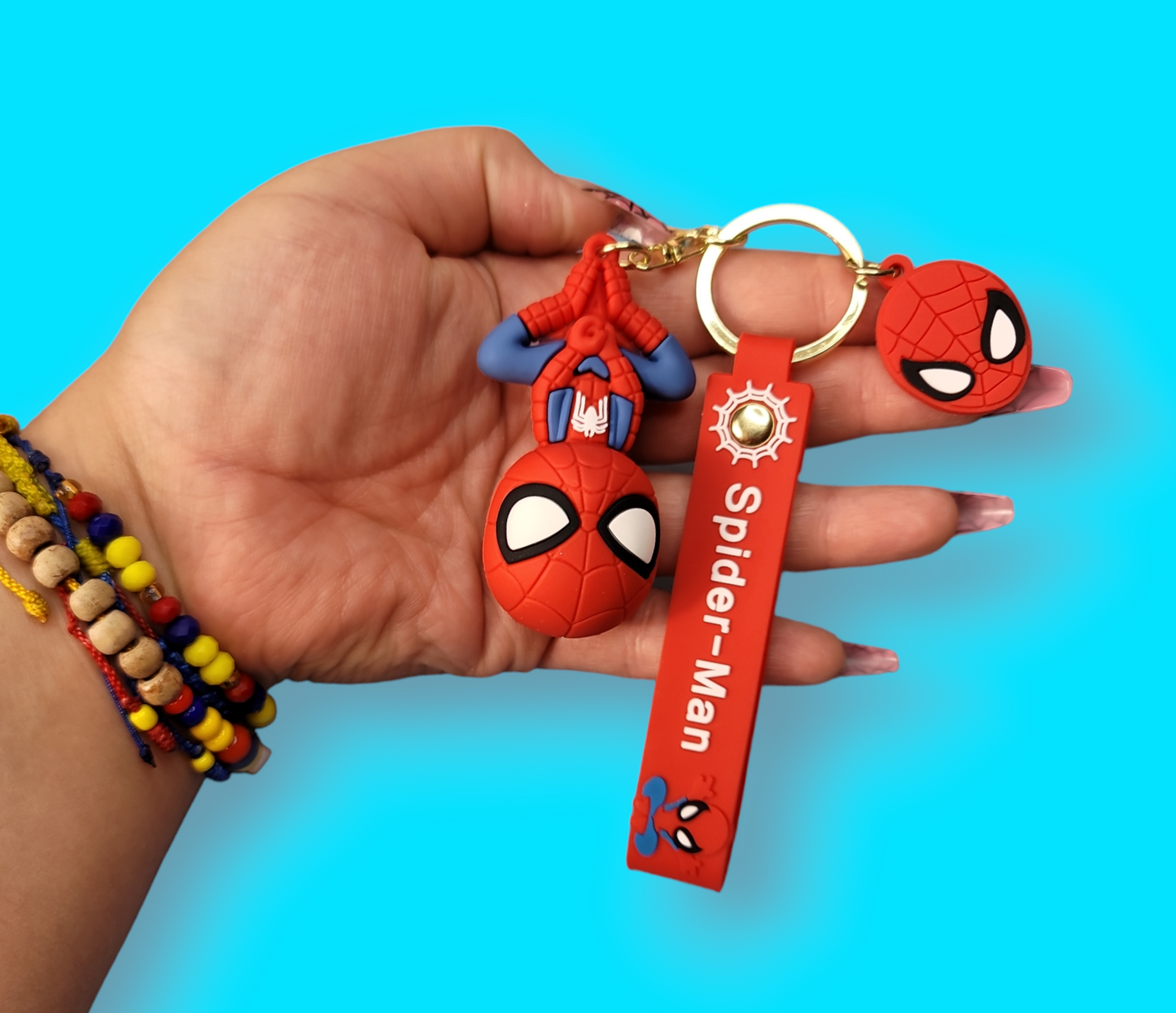 Upside down Spider-Man Keychain.