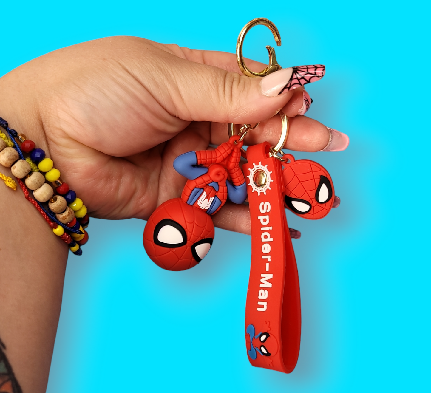 Upside down Spider-Man Keychain.