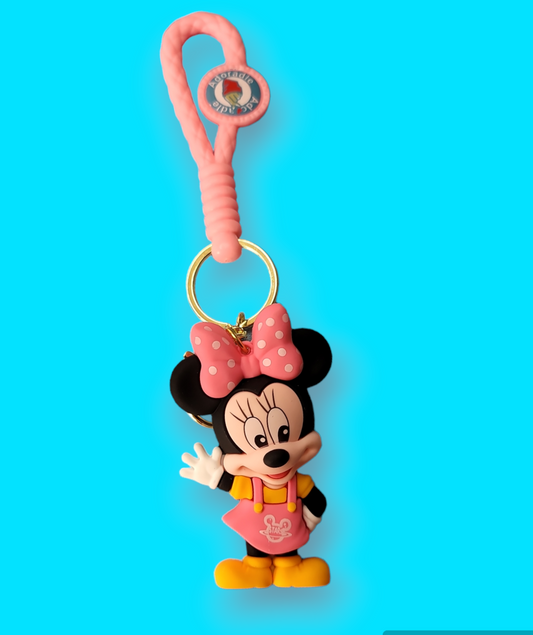 Pink Minnie Mouse Keychain.