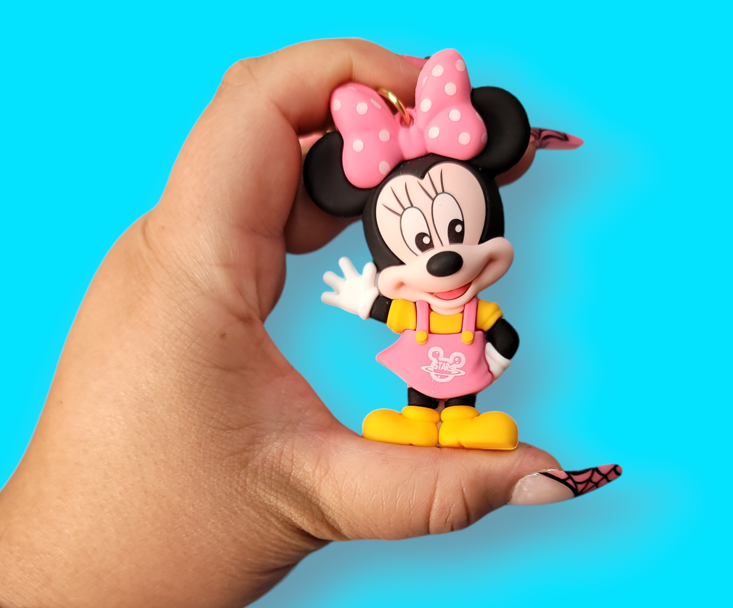 Pink Minnie Mouse Keychain.