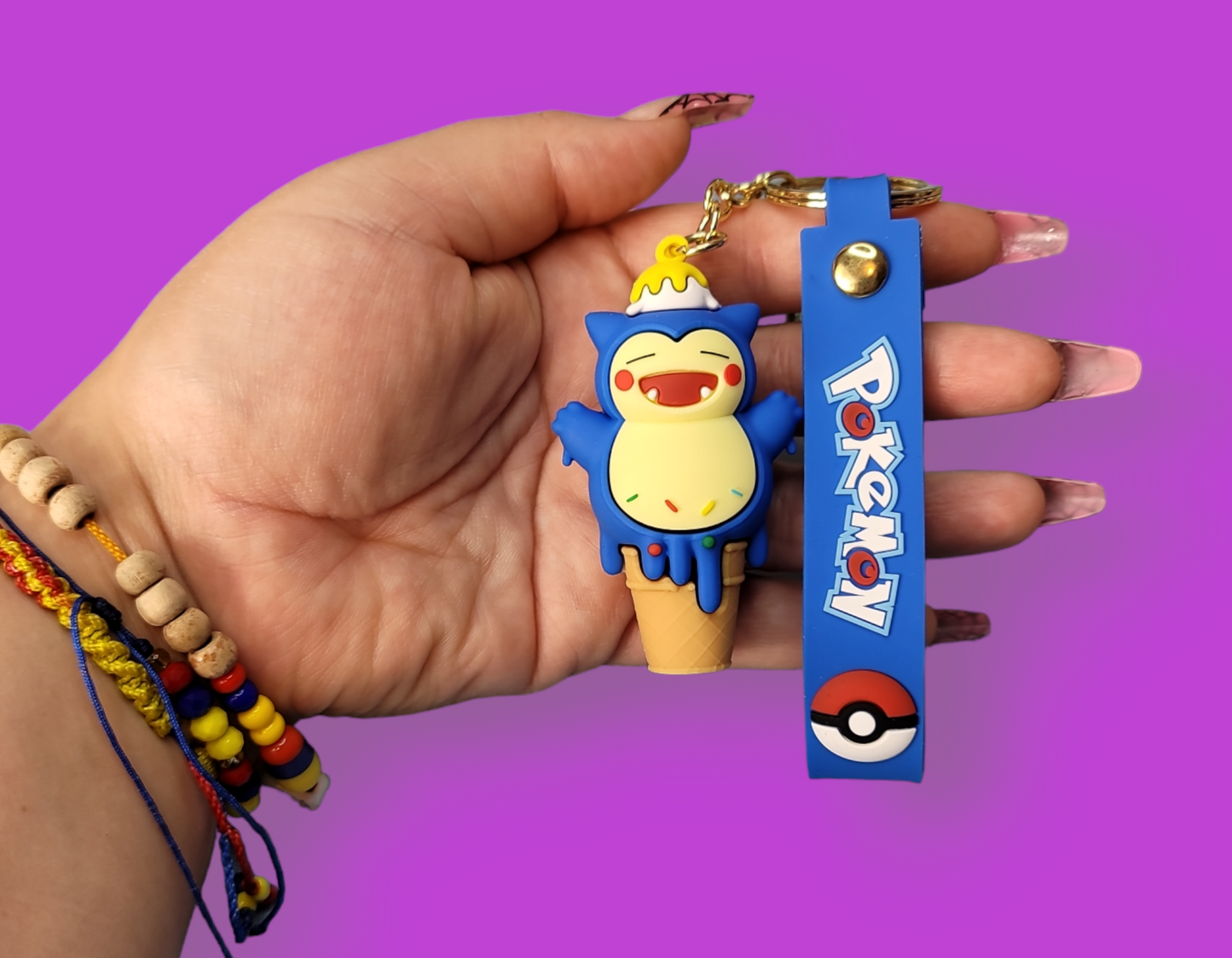 Snorlax Ice Cream Keychain.