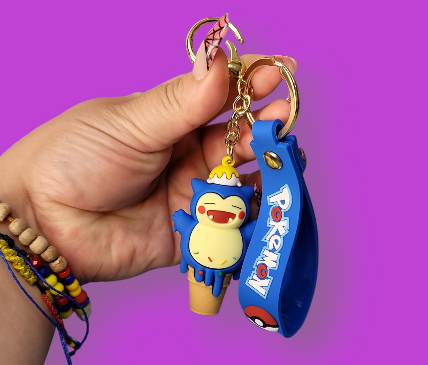 Snorlax Ice Cream Keychain.