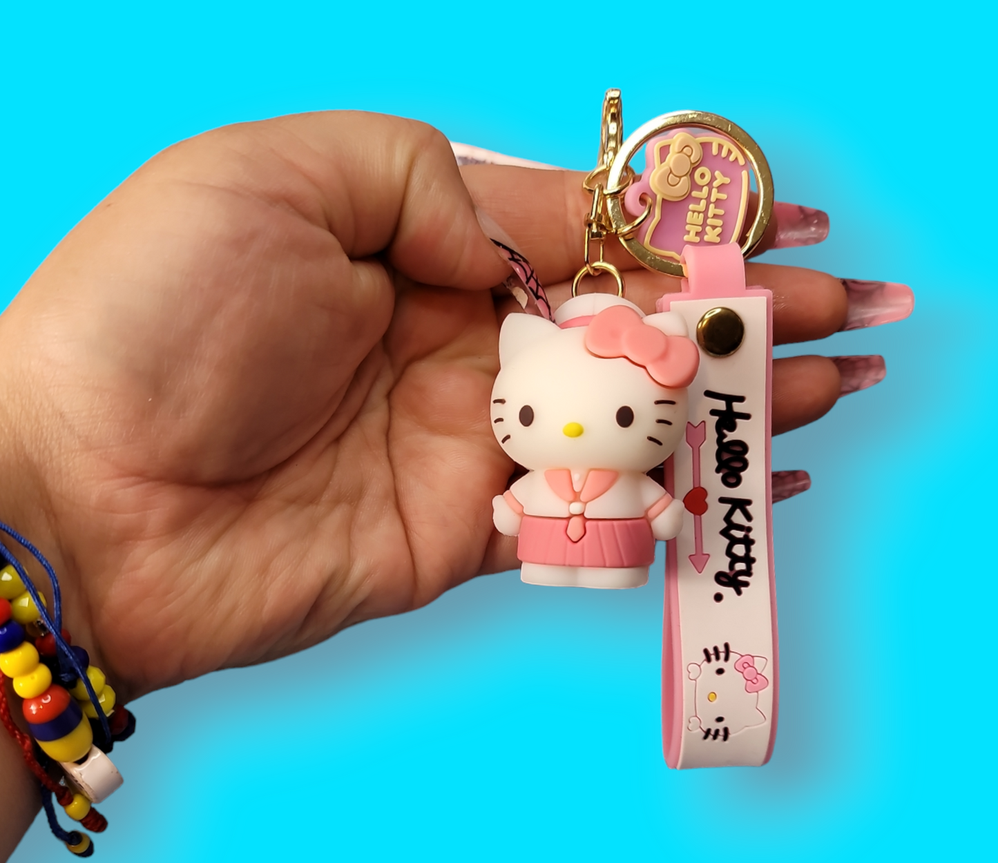 Sailor Pink Hello Kitty keychain and ID holder.