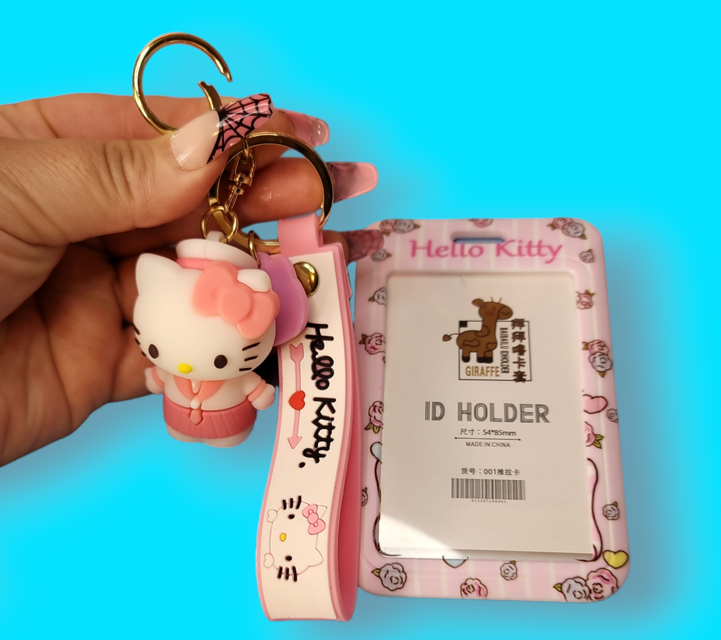 Sailor Pink Hello Kitty keychain and ID holder.