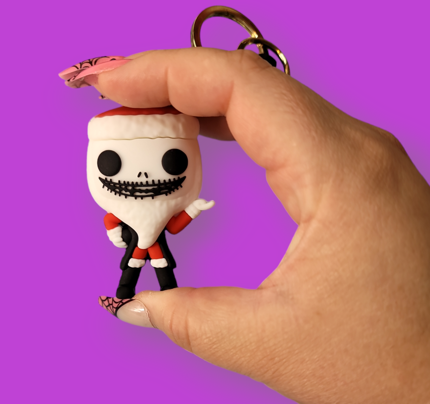 Santa Jack Skellington Keychain.