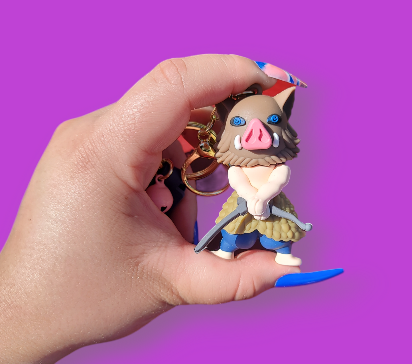 Inosuke Hashibira Demon Slayer Keychain.