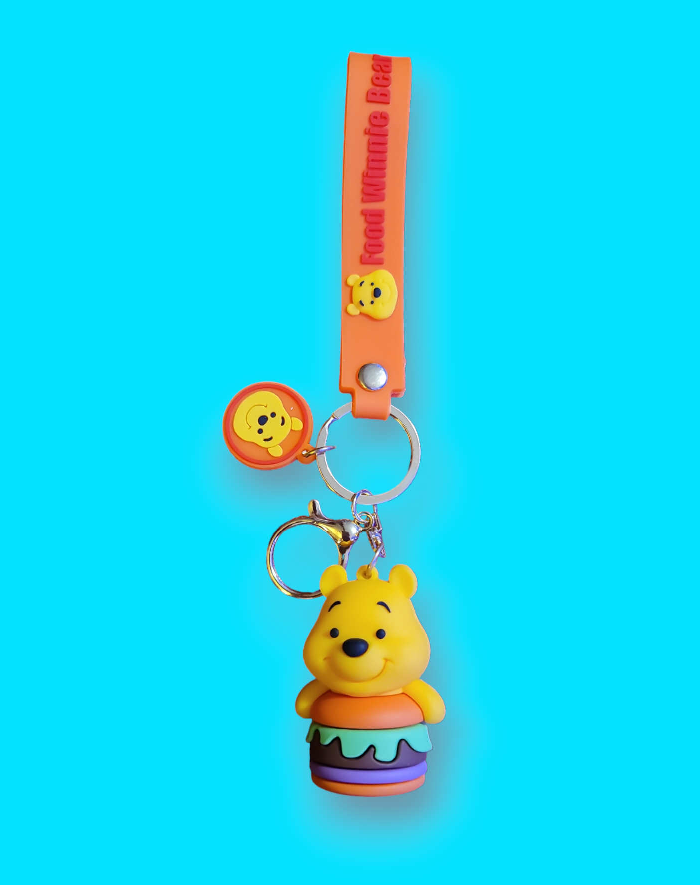 Burger Pooh Bear Keychain.