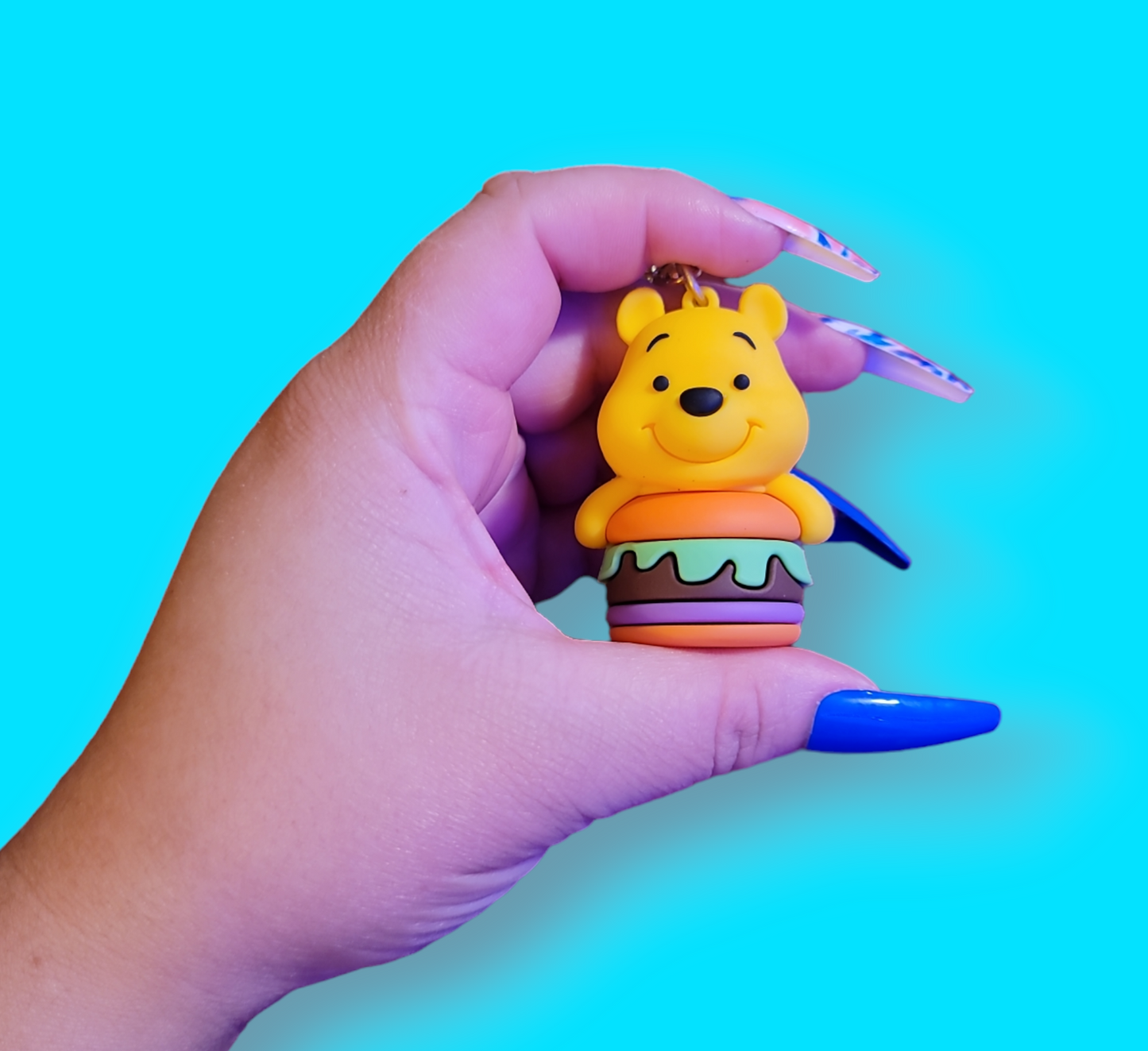 Burger Pooh Bear Keychain.