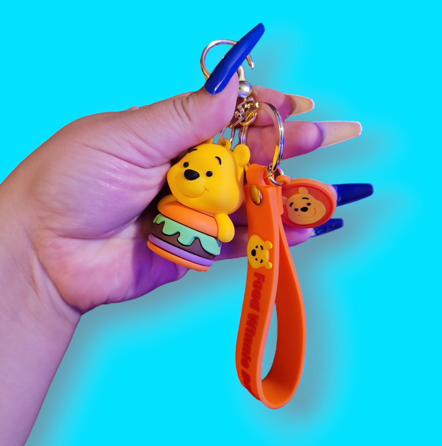 Burger Pooh Bear Keychain.