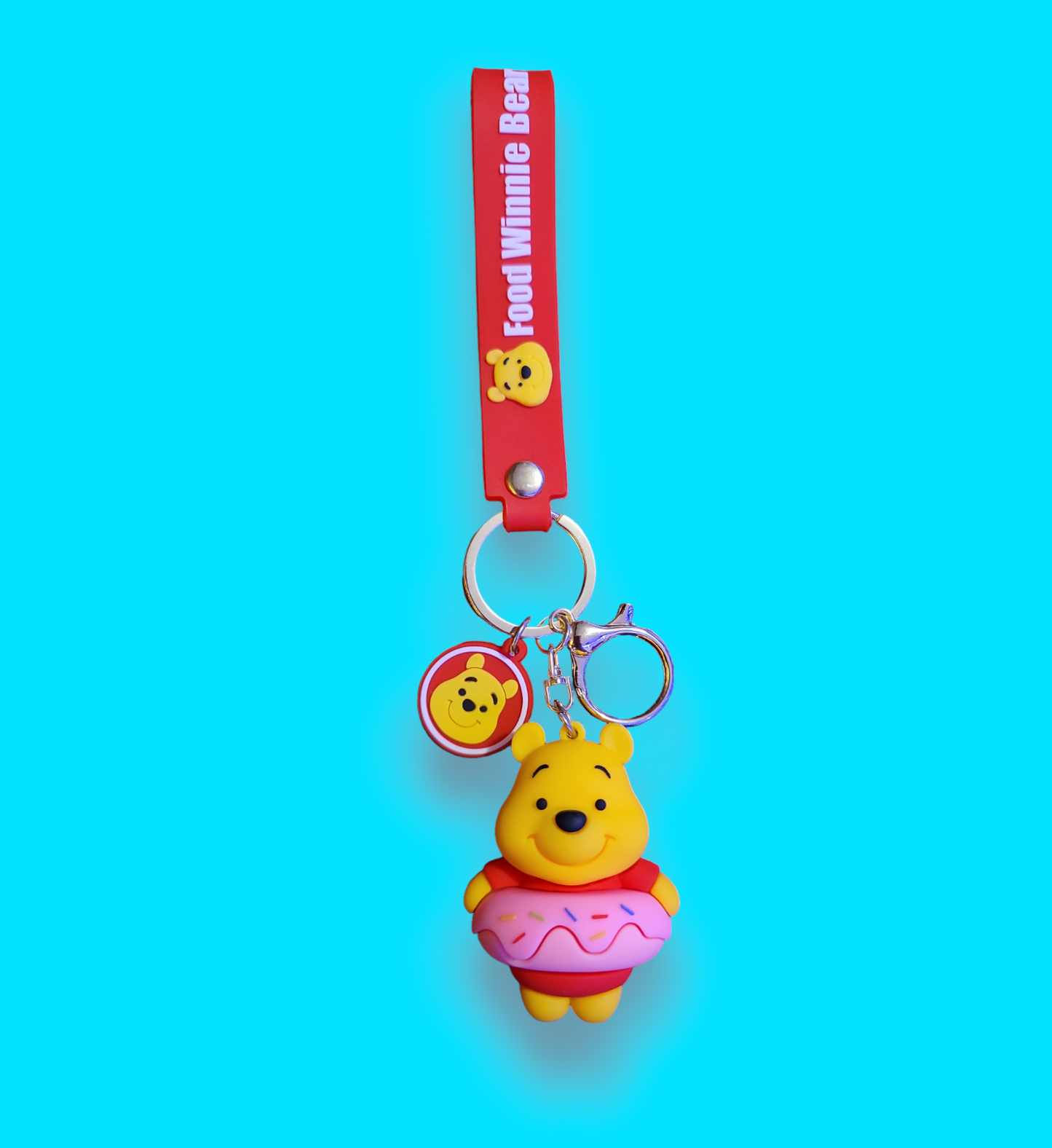 Donut Pooh Bear Keychain.