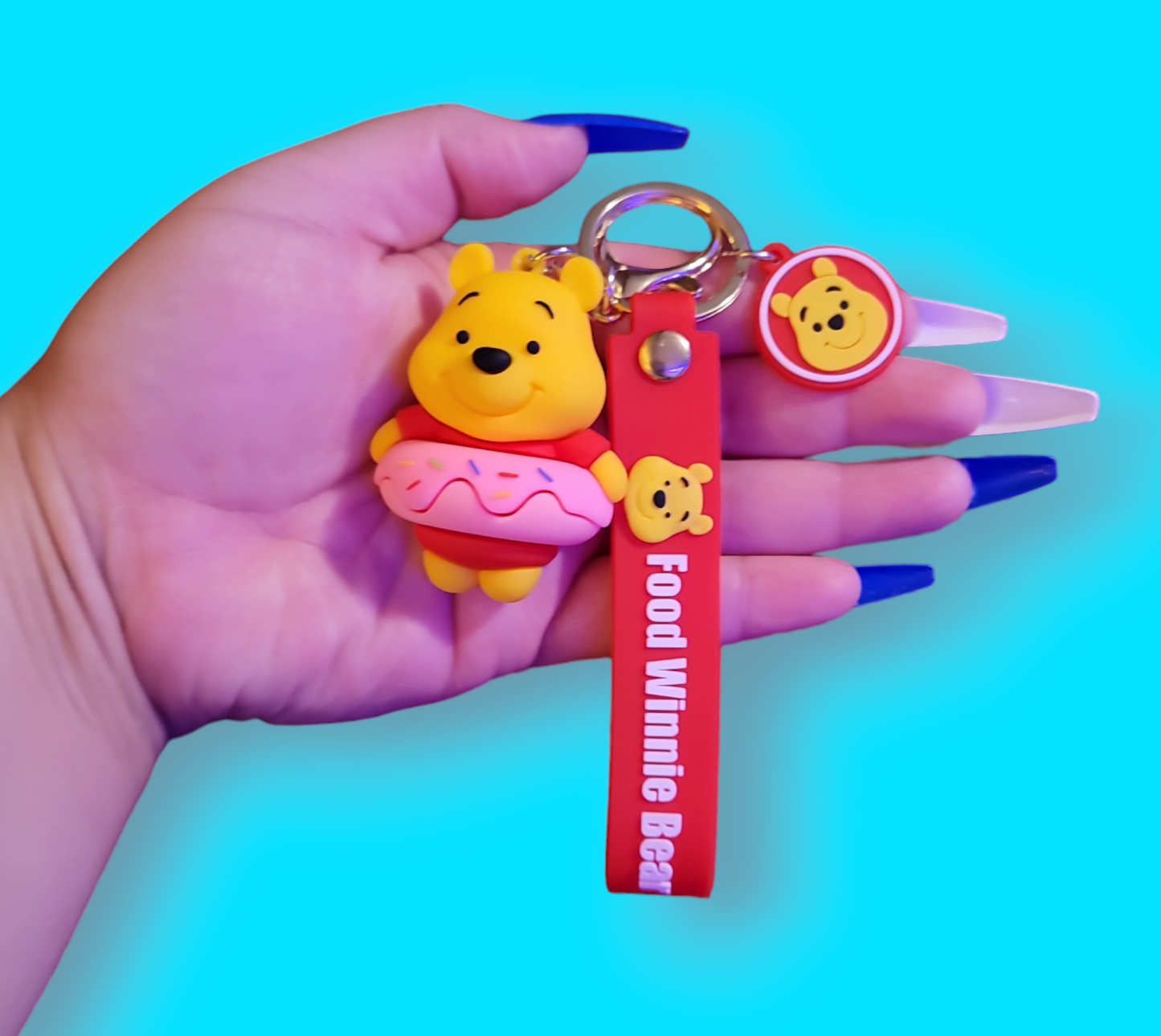 Donut Pooh Bear Keychain.