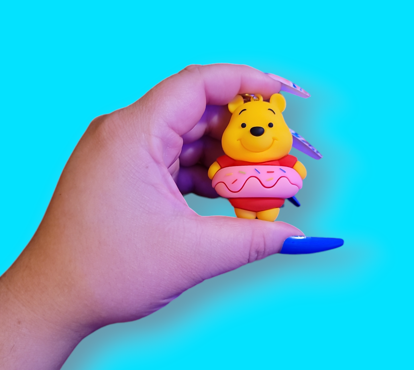 Donut Pooh Bear Keychain.