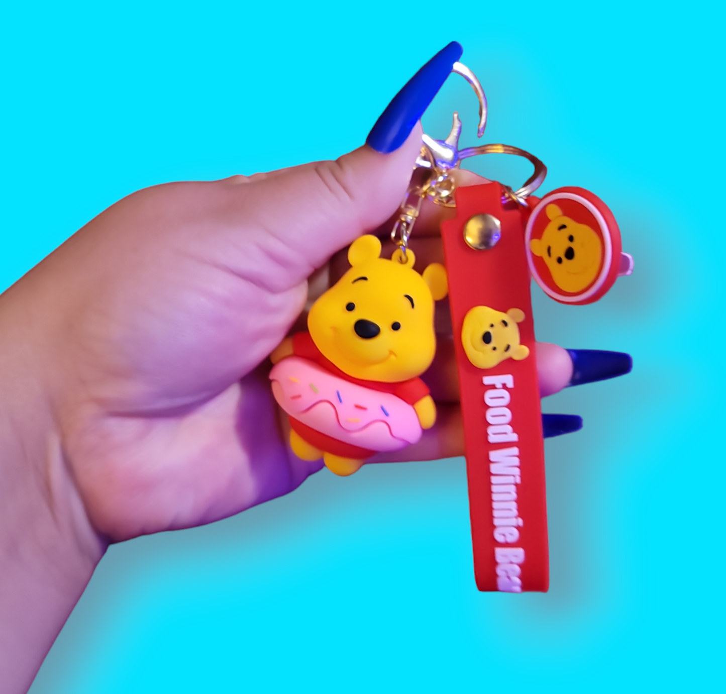 Donut Pooh Bear Keychain.