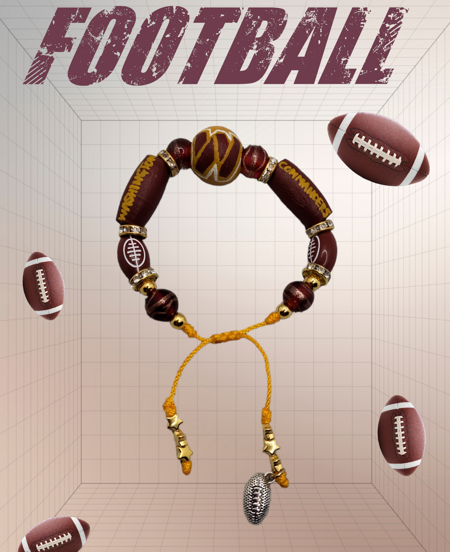 Washington Commanders  Football fan bracelet.