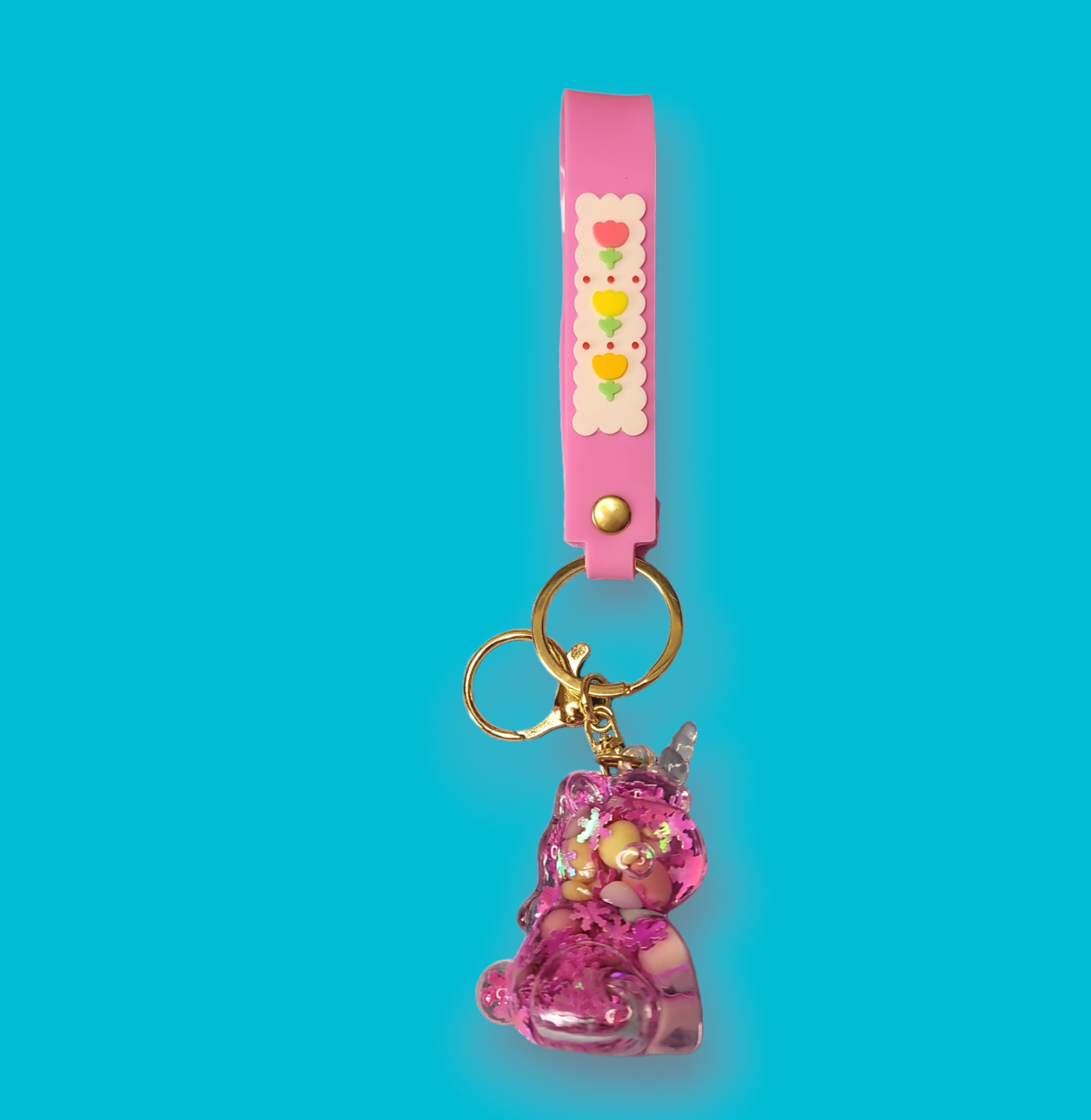 Pink Magical Unicorn Keychain.