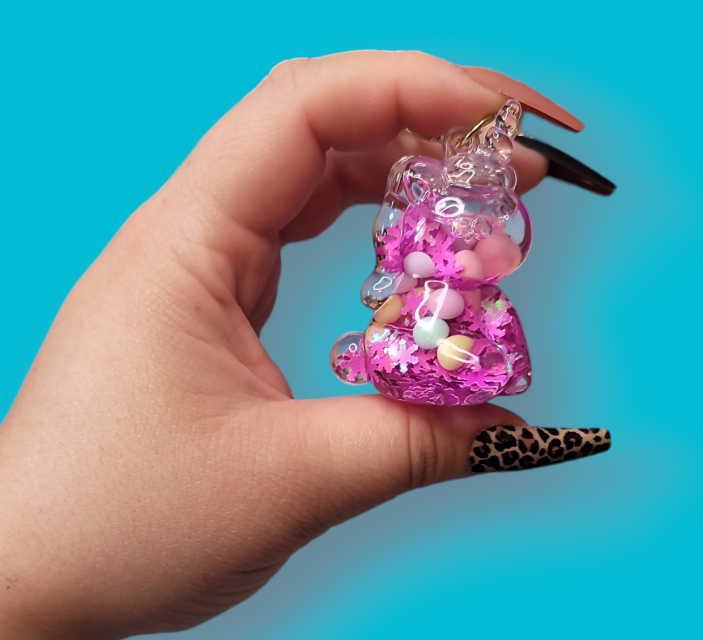 Pink Magical Unicorn Keychain.