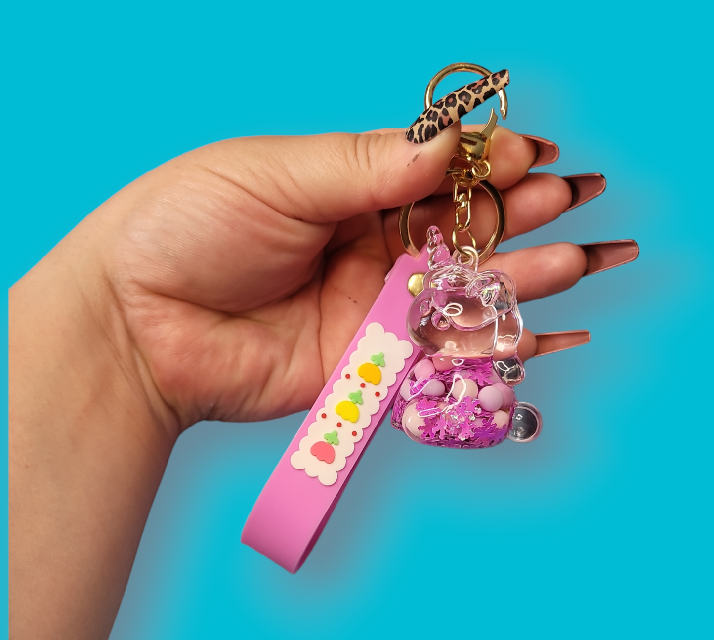 Pink Magical Unicorn Keychain.