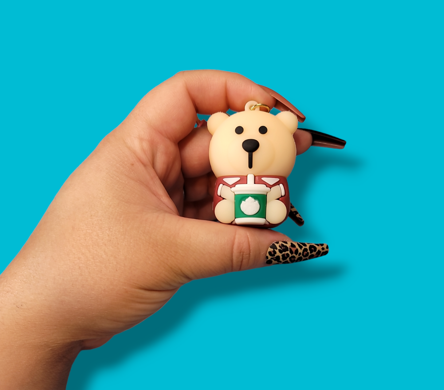 Coffee Cup Starbucks Bear Keychain.