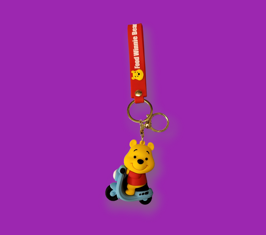 Motorcycle Pooh Bear Keychain.