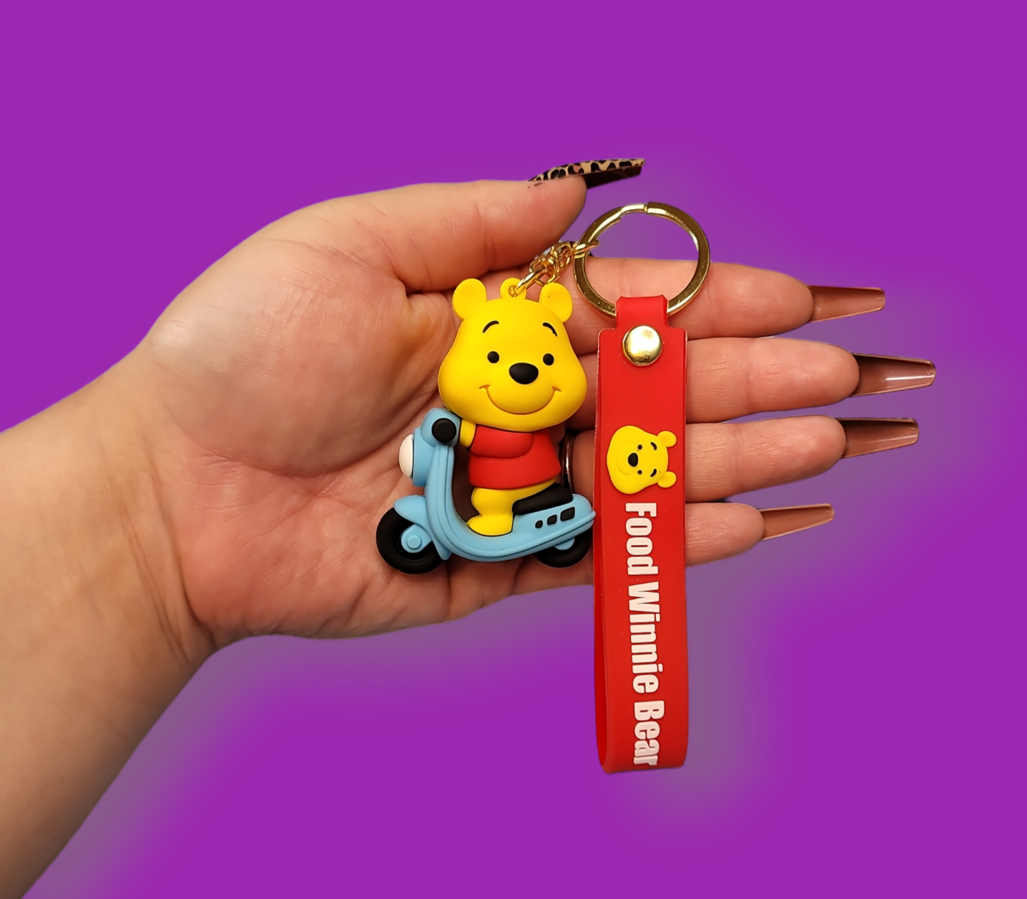 Motorcycle Pooh Bear Keychain.