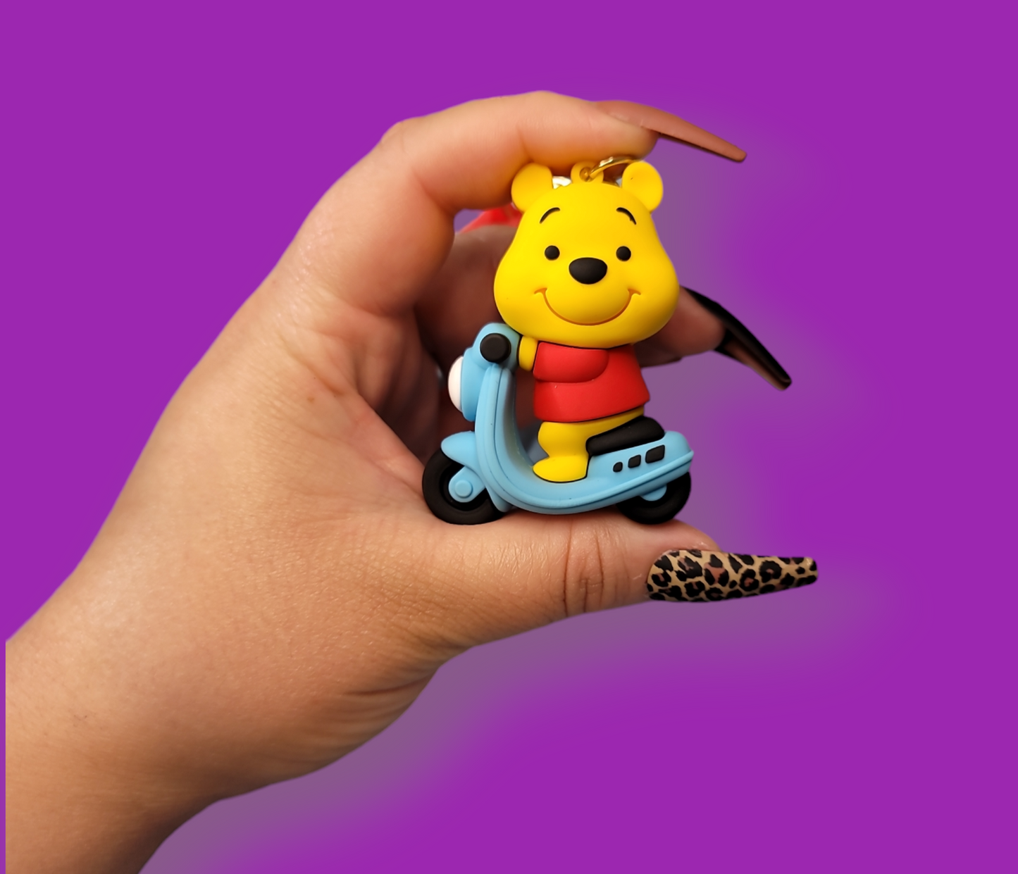 Motorcycle Pooh Bear Keychain.