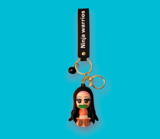 Seating Nezuko Kamado Keychain.