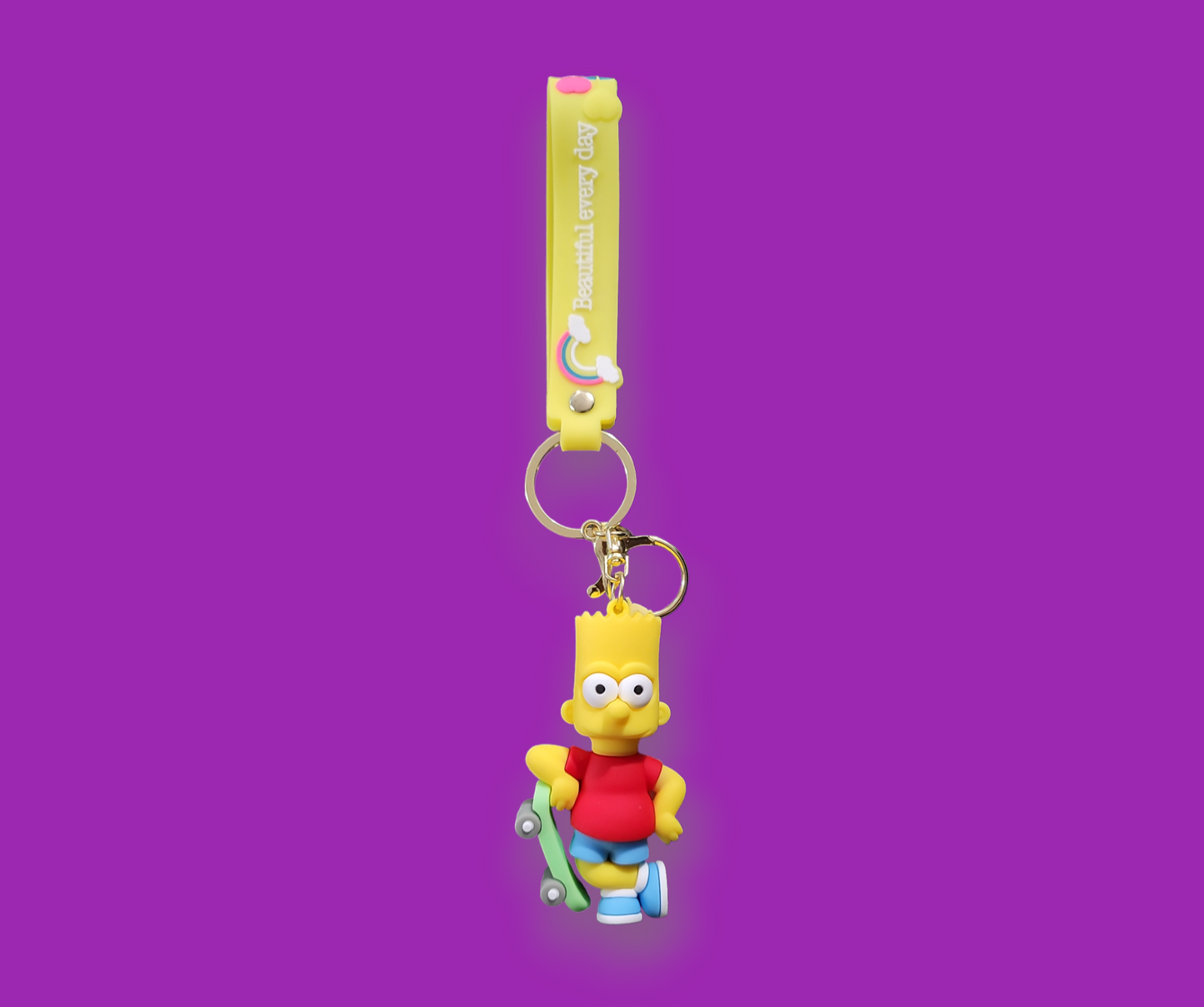 Skateboard Bart Simpson Keychain.