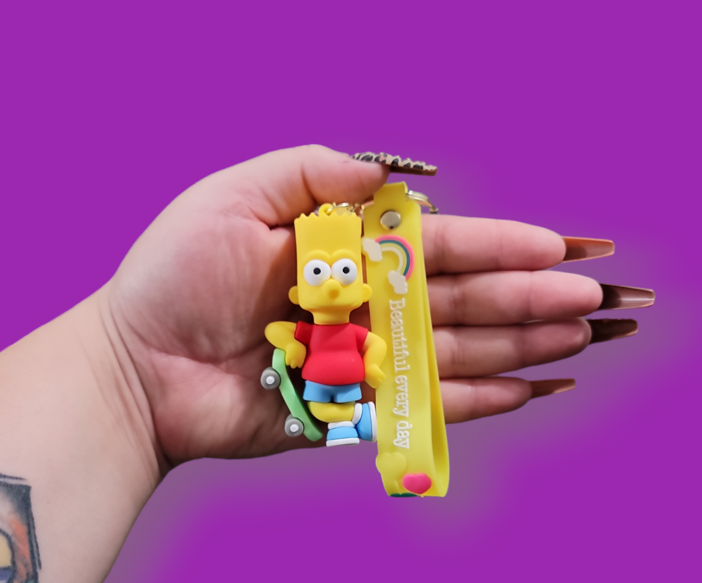 Skateboard Bart Simpson Keychain.