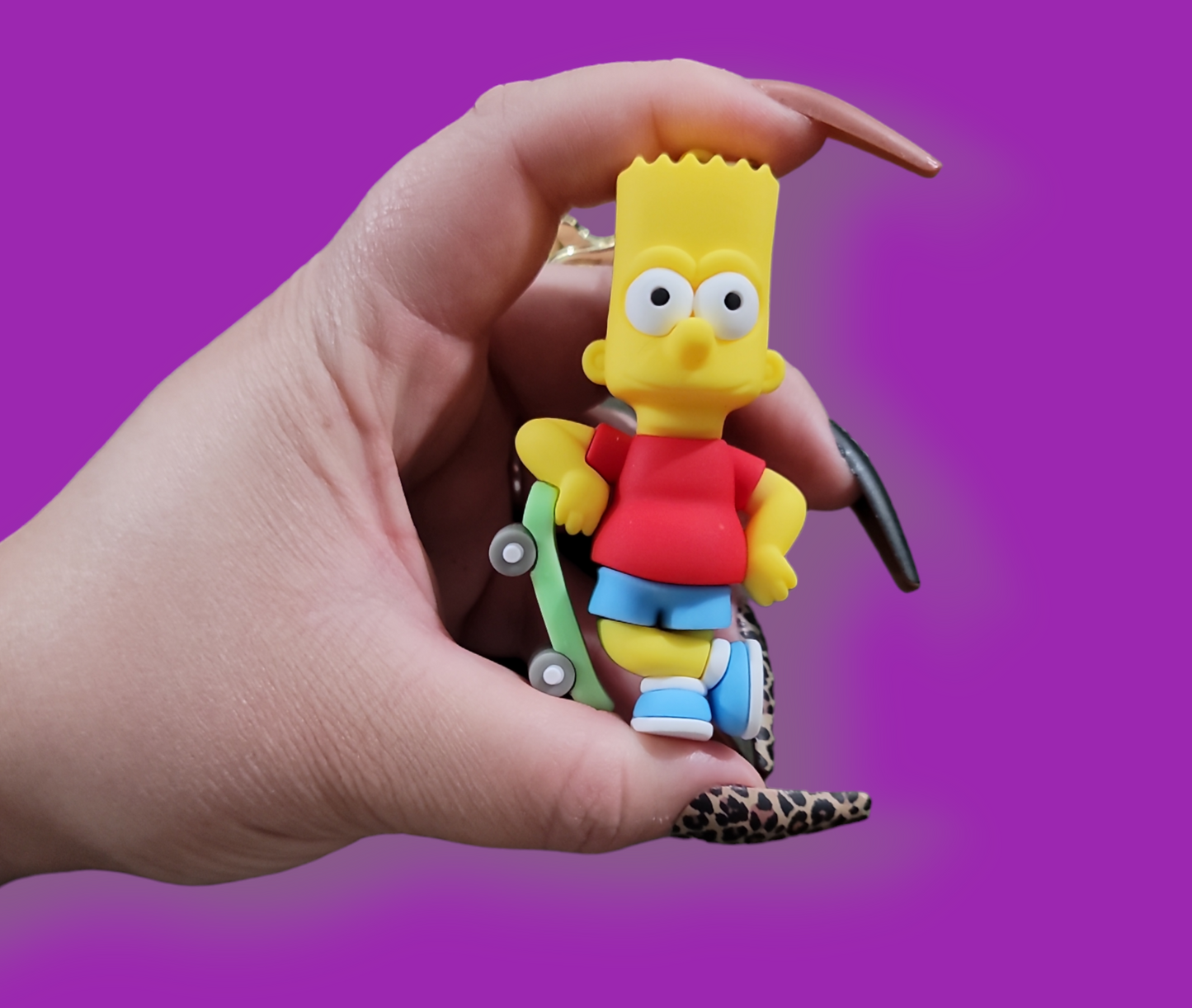 Skateboard Bart Simpson Keychain.