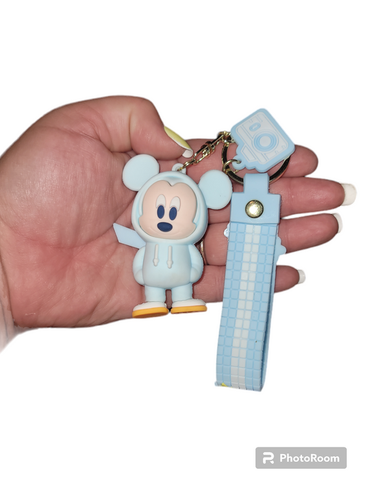 Light Blue Sports Mickey Keychain