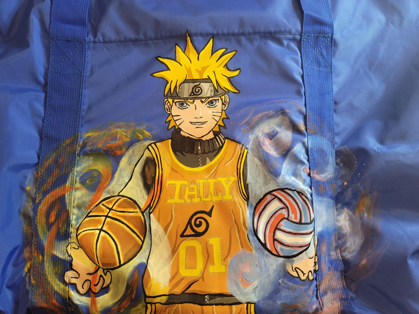 Naruto Hand Painted Basketball and Volleyball Duffle Bag