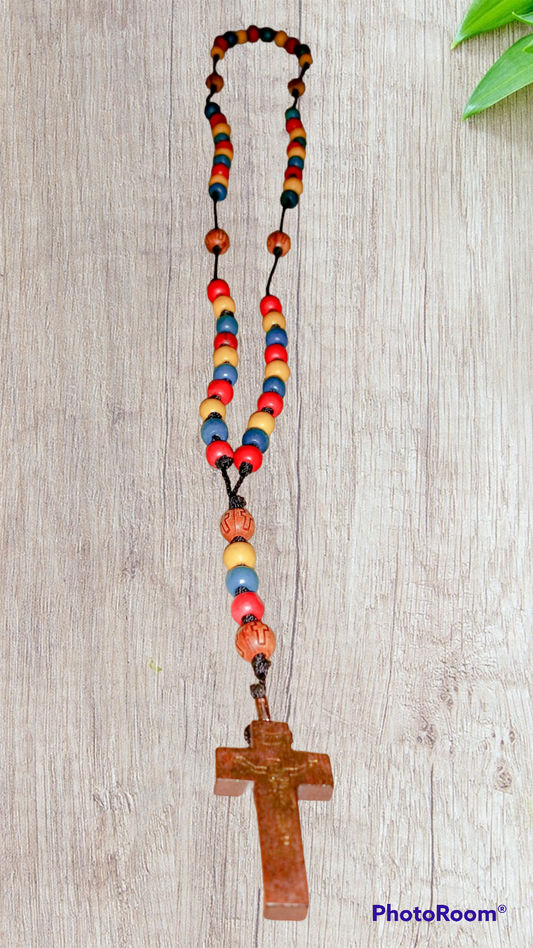 Colombian Flag Wood Rosary